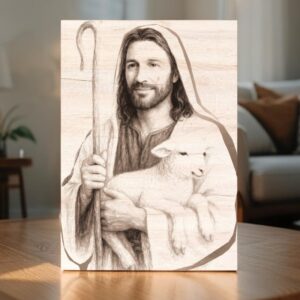 Dobrý pastýř - gravírovaný obraz