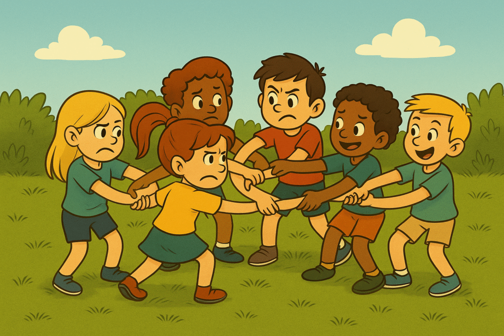 Dětská hra - lidský uzel