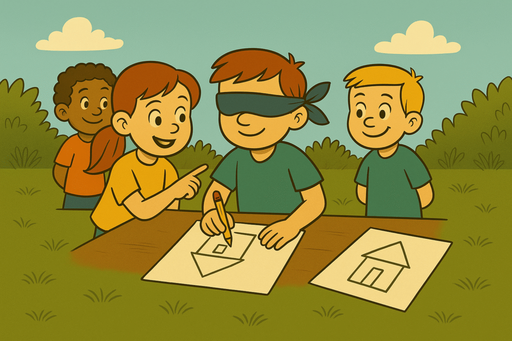 Kreslení po slepu - dětská hra