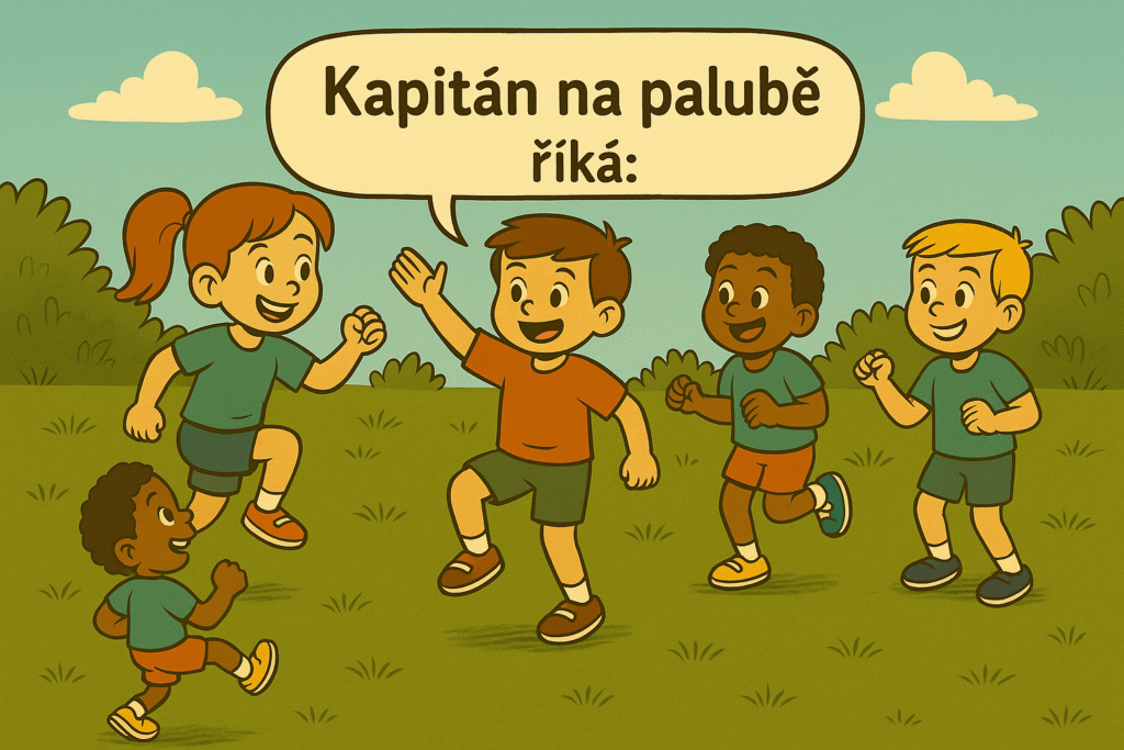 Hra pro děti - kapitán na palubě říká: