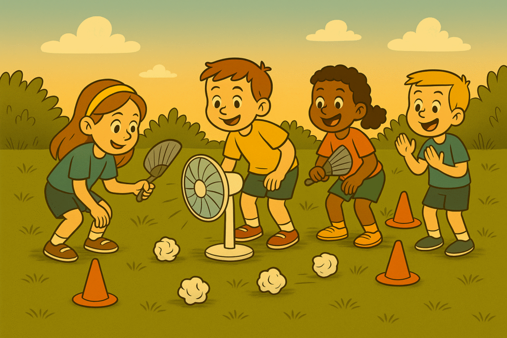 Foukací fotbal - hra pro děti