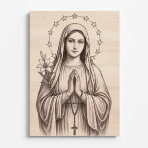 Panna Maria s růžencem